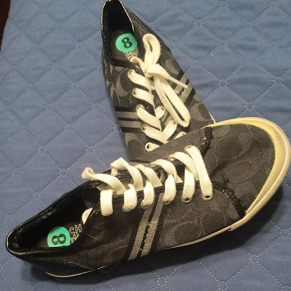 Stylish Black and White Lace-Up Sneakers